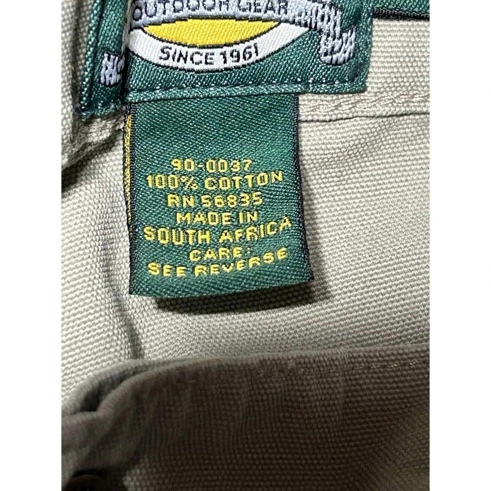 Men's‎ Cabelas Double Knee Cargo Pants Sz 36W 33 L Beige Straight Leg